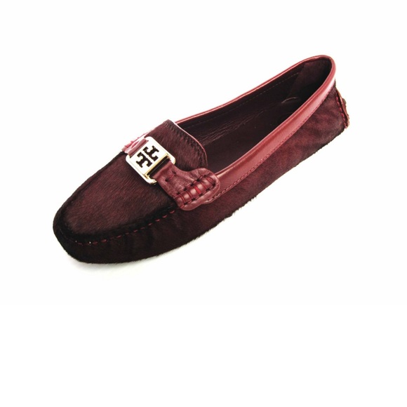 Tory Burch Plum Hair-calf Kendrick Driver sz 7 - Picture 2 of 6